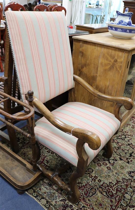 A French walnut armchair